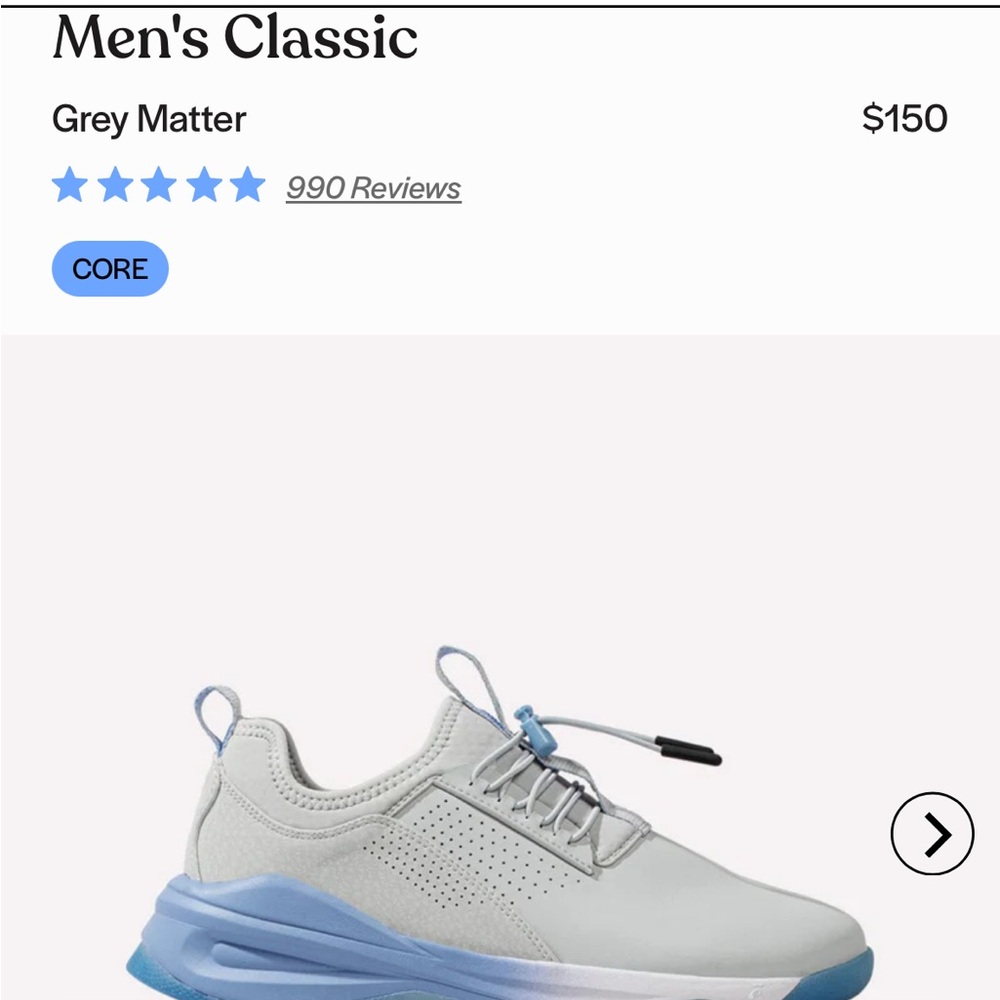 Men's Grey Matter Sneakers with Blue Accents